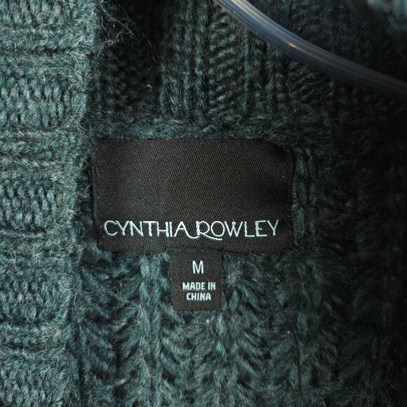 Cynthia Rowley Womens Med Wool Alpaca Chunky Open Front Shawl Cardigan Sweater - Picture 2 of 7